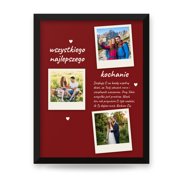 Plakat personalizowany w czarnej ramie – cały projekt