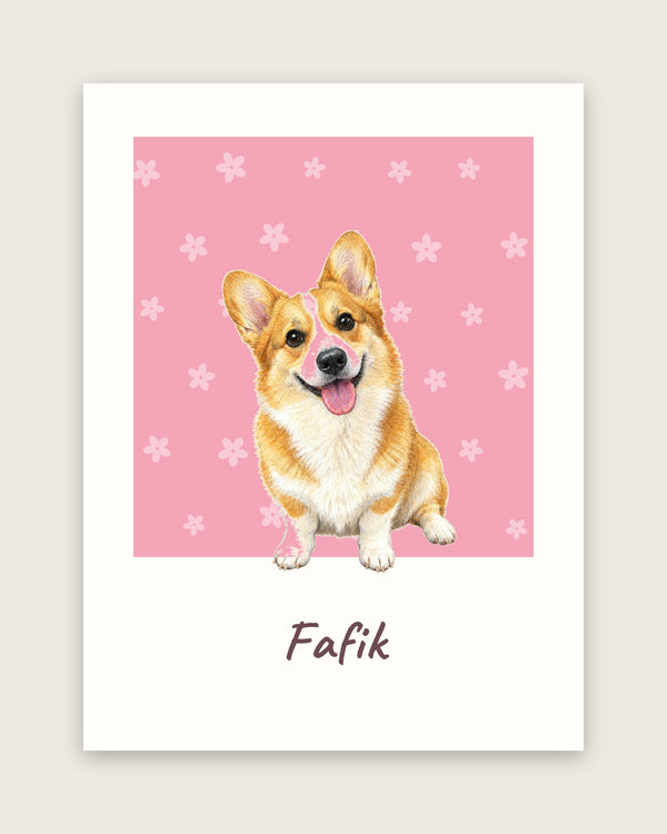 Hand-drawn pet portrait – poster design