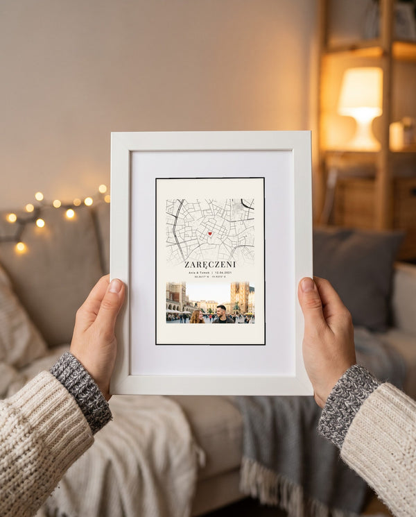 Mapa miasta ze zdjęciem – personalizowany plakat dla par – zdjęcie 5