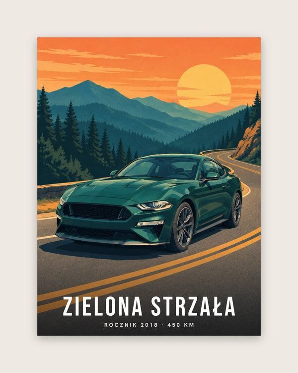 Twoje auto w ilustrowanym krajobrazie – plakat – zdjęcie 7