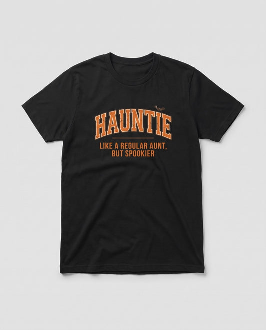 Black Hauntie t-shirt, vintage Halloween front print