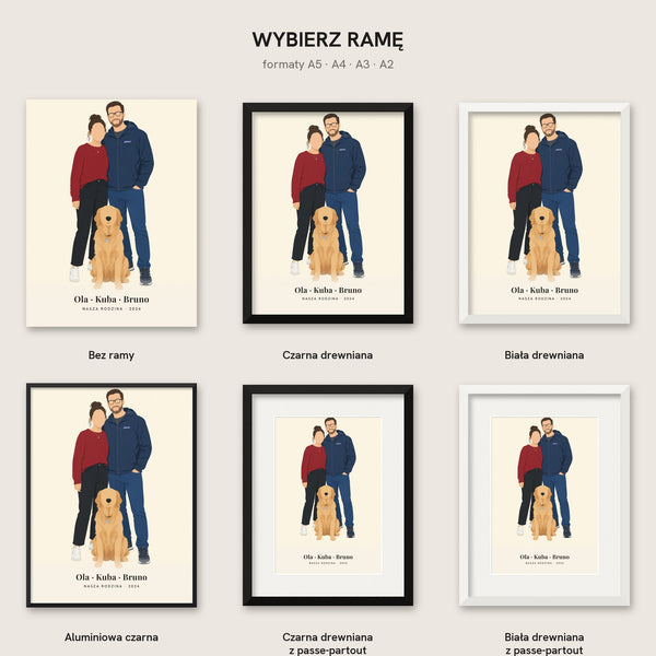 Minimalistyczny portret rodziny – plakat z imionami – zdjęcie 8