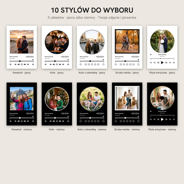 Odtwarzacz muzyki – plakat z Waszą piosenką, 10 stylów – zdjęcie 6