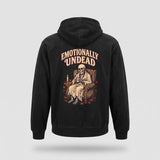 Black Emotionally Undead hoodie, vintage Halloween back print