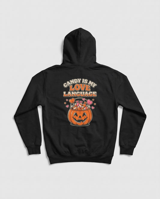 Black Candy Is My Love Language hoodie, vintage Halloween back print