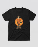 Black Pumpkin Candle Head t-shirt, vintage Halloween front print
