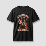 Black Summoning My Last Brain Cell t-shirt, vintage Halloween front print