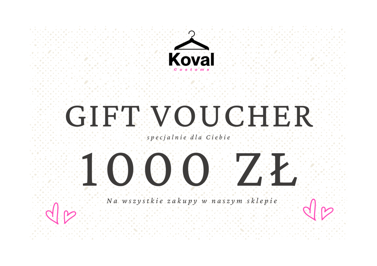Bon podarunkowy Koval Customs - Koval Customs. Polska produkcja, wysoka jakosc, personalizowane