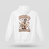 White Undead And Underpaid hoodie, vintage Halloween back print
