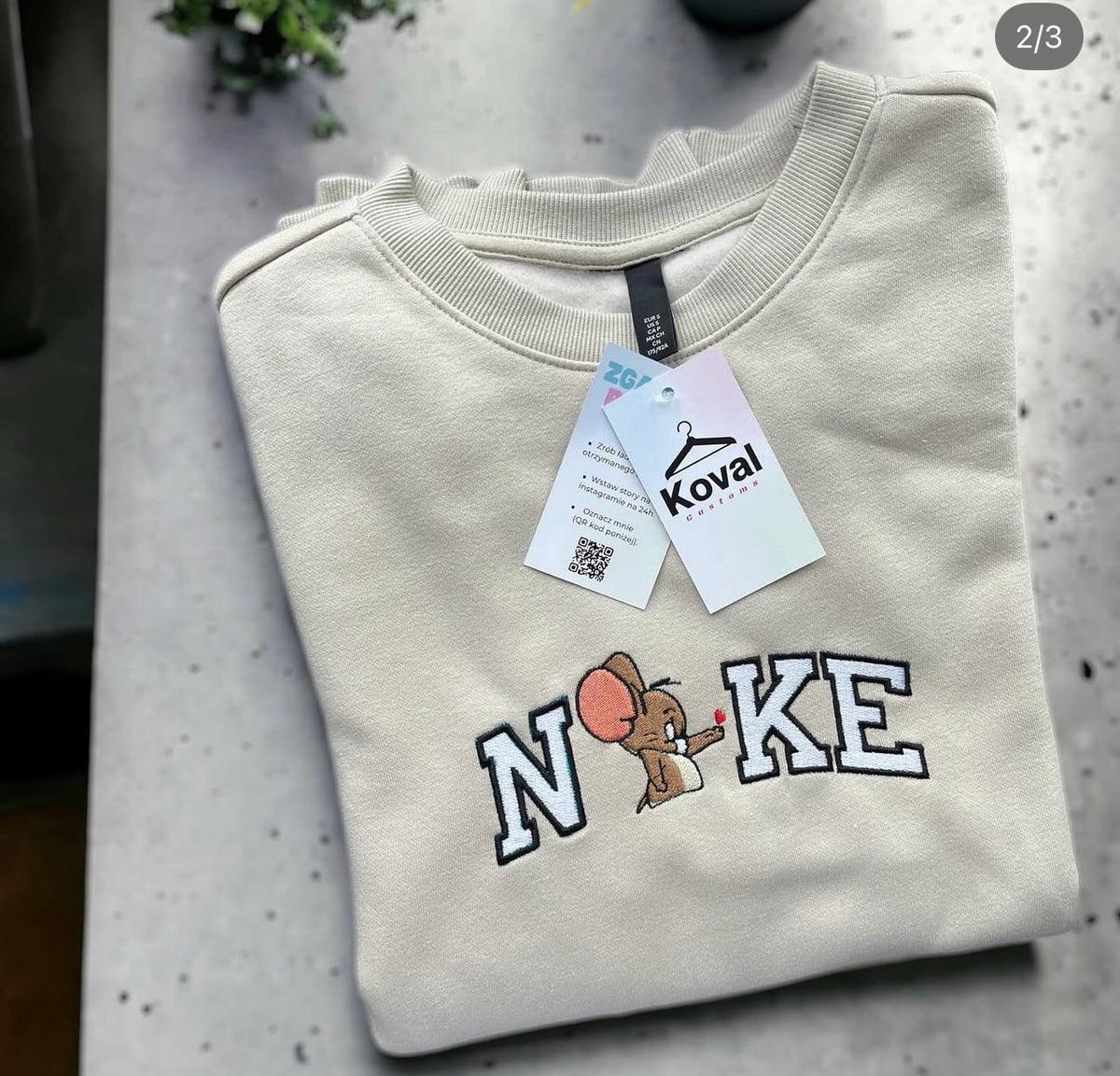 Tom Jerry heart - dla par - Haftowana bluza/koszulka - Koval Customs. Polska produkcja, wysoka jakosc, personalizowane