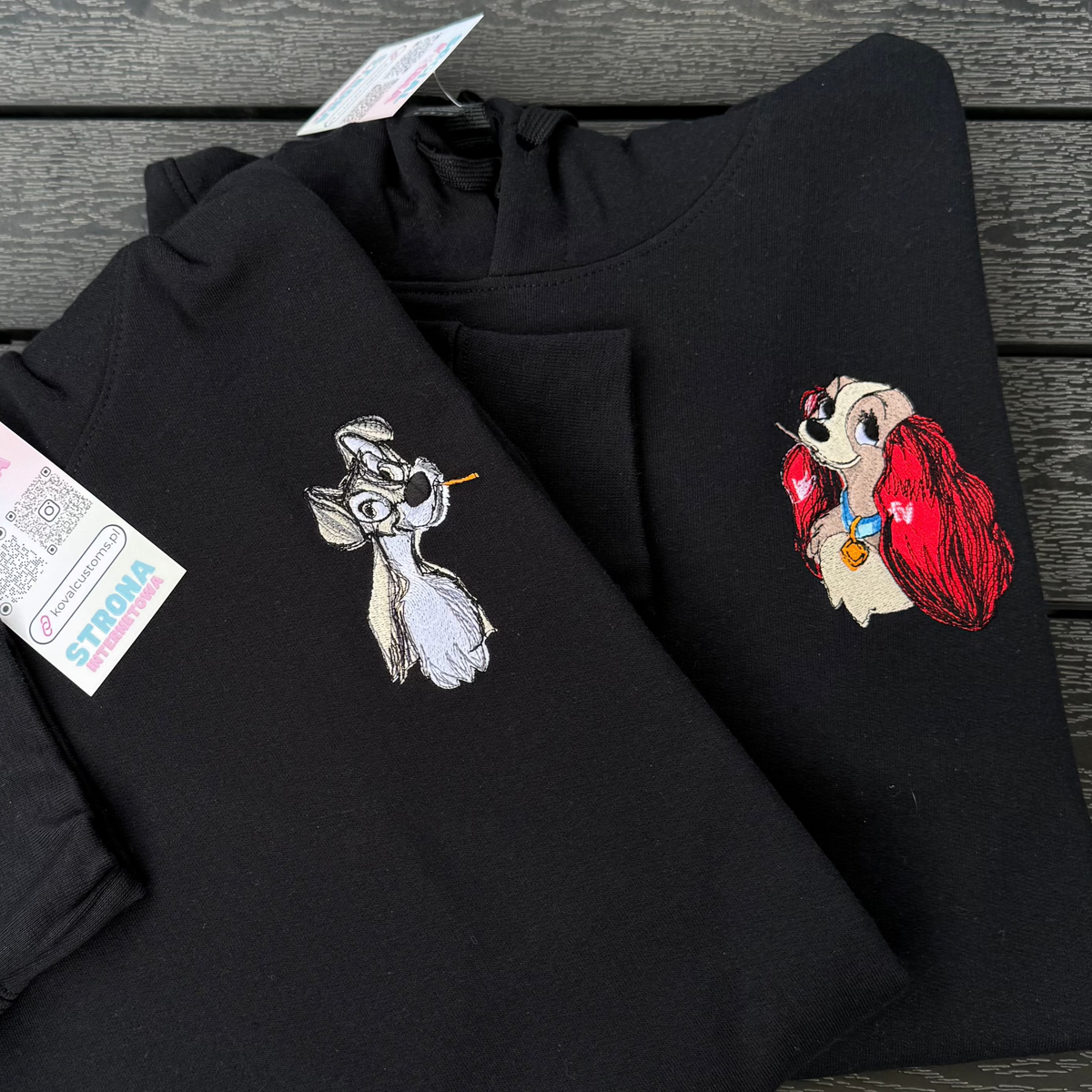 Lady & Tramp haftowane bluzy dla par - Koval Customs. Polska produkcja, wysoka jakosc, personalizowane