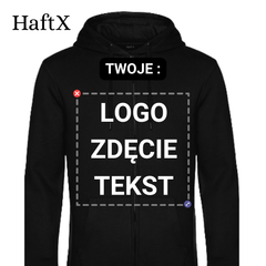 Haftowana Bluza z Kapturem na zamek z Twoim Logo/Zdjęciem/Tekstem