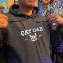 Haftowana Bluza/Koszulka ze zdjęcia twojego pupila Cat Dad/Mom