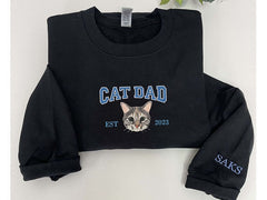 Haftowana Bluza/Koszulka ze zdjęcia twojego pupila Cat Dad/Mom