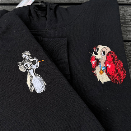 Lady & Tramp haftowane bluzy dla par - Koval Customs. Polska produkcja, wysoka jakosc, personalizowane