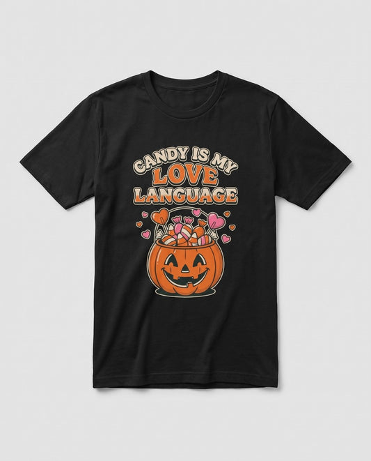 Black Candy Is My Love Language t-shirt, vintage Halloween front print