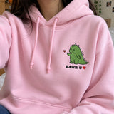 Cute Dinozaury dla Par – Słodkie Haftowane Bluzy – zdjęcie 7
