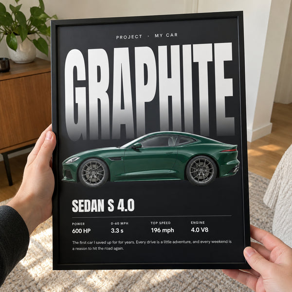 Twoje auto na tle wielkiego napisu – plakat ze specyfikacją – zdjęcie 8