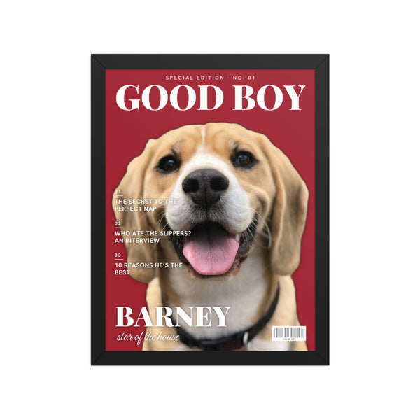 [US] Your Pet on a Magazine Cover - poster in a black frame
