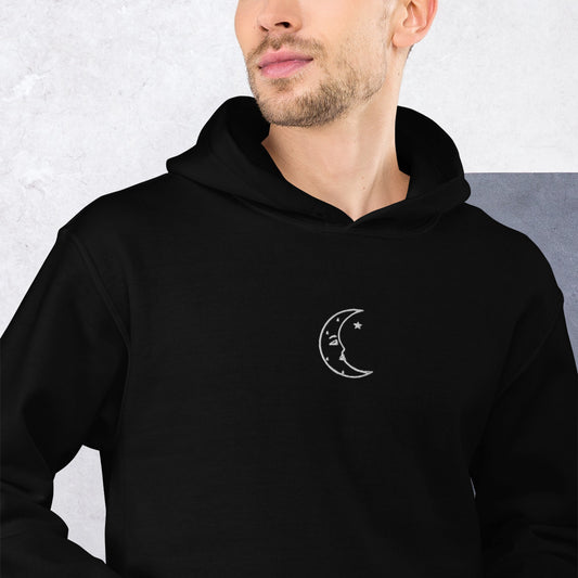 [US] Moon & Sun (A) embroidered hoodie, black