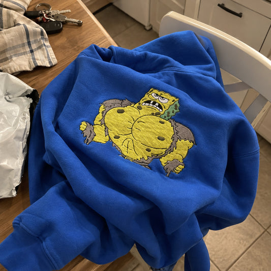 SpongeBob Gym Ripped – Haftowana Bluza na Siłownię – Koval Customs