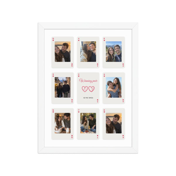 [US] Winning Pair — Playing Cards With Your Photos - poster in a white frame
