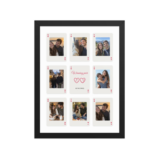 [US] Winning Pair — Playing Cards With Your Photos - poster in a black frame