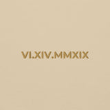 [US] Roman numeral date embroidered hoodie with initial on the sleeve