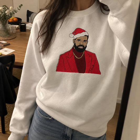 Drake Christmas – Świąteczna Haftowana Bluza (Rap) – Koval Customs