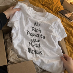 No Rich Parents Just Hard Work – Koszulka z Nadrukiem – zdjęcie 12