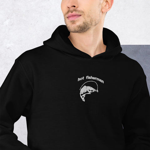 Hot Fisherman Embroidered Sweatshirt - Funny Fishing Gift