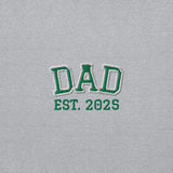 [US] DAD EST. 2025 varsity embroidered hoodie