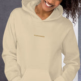 [US] Roman numeral date embroidered hoodie with initial on the sleeve