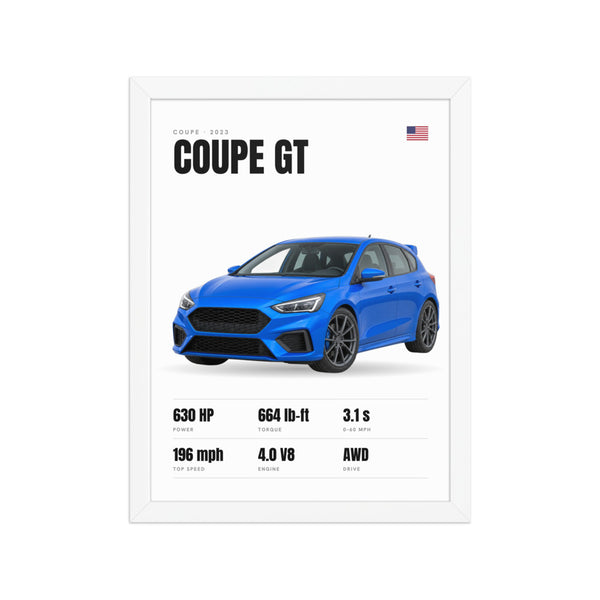 [US] Your Car — White Series Spec Poster - poster in a white frame