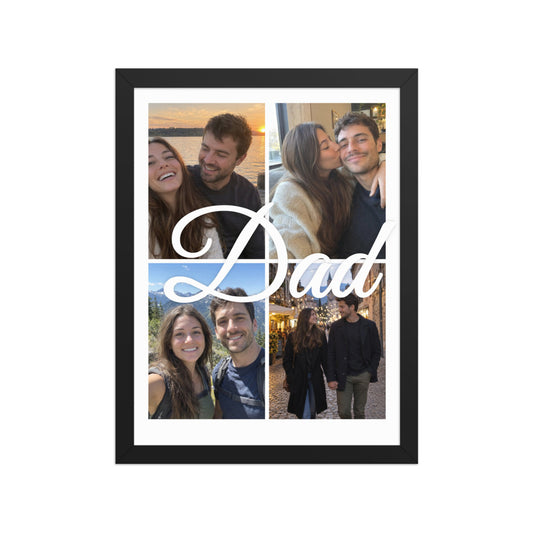 [US] 4 Photo Collage With a Word - poster in a black frame