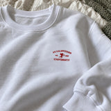 [US] Valentine's Day Matching Couple Sweatshirts - white crewneck sweatshirt laid flat