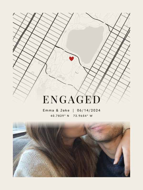 [US] City Map Poster With Your Photo - personalized poster design