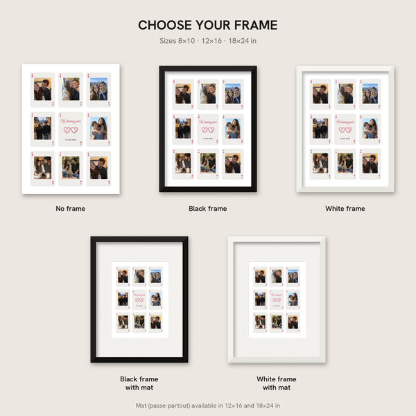 [US] Winning Pair — Playing Cards With Your Photos - frame options: no frame, black, white, with mat