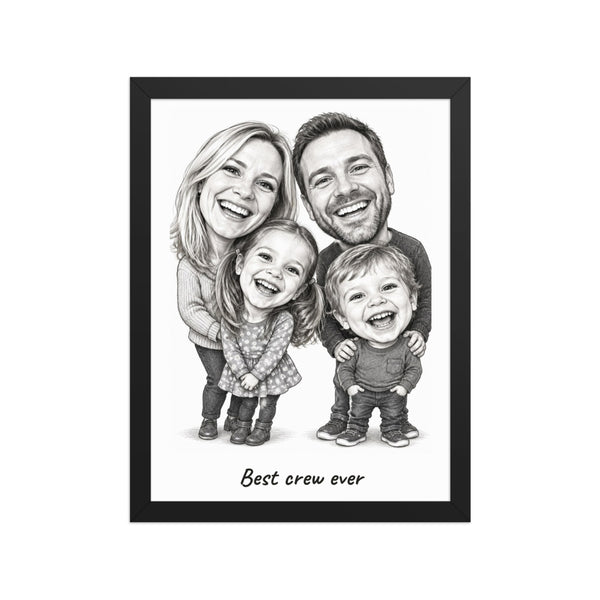 [US] Caricature From Your Photo - poster in a black frame