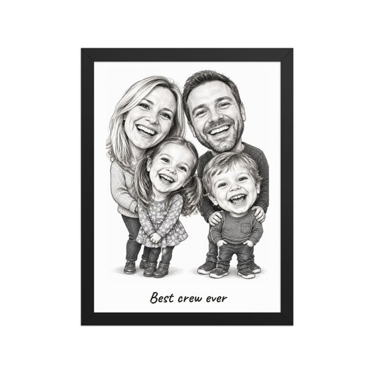 [US] Caricature From Your Photo - poster in a black frame