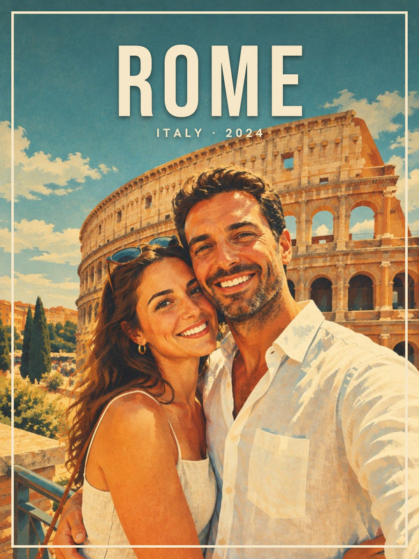 [US] Vintage Travel Poster From Your Photo - personalized poster design