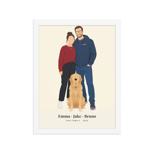 [US] Minimalist Family Portrait - poster in a white frame