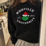 Whoville University – Grinch – Świąteczna Haftowana Bluza – Koval Customs