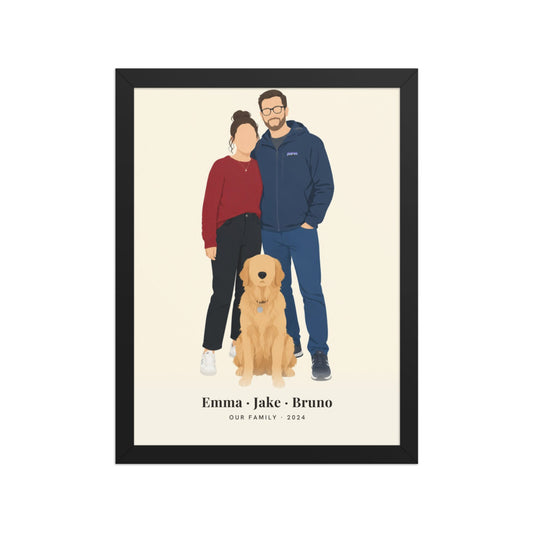[US] Minimalist Family Portrait - poster in a black frame