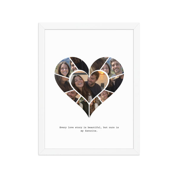 [US] Heart Photo Collage - poster in a white frame