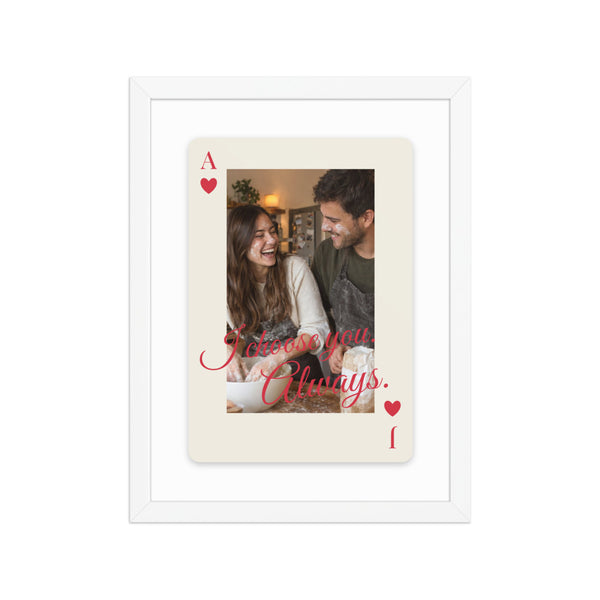[US] Playing Card With Your Message - poster in a white frame