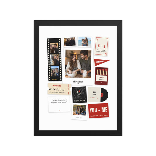 [US] Memory Box — Collage of Your Keepsakes - poster in a black frame