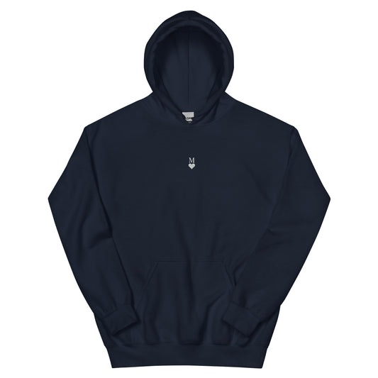 [US] Initial with heart embroidered hoodie