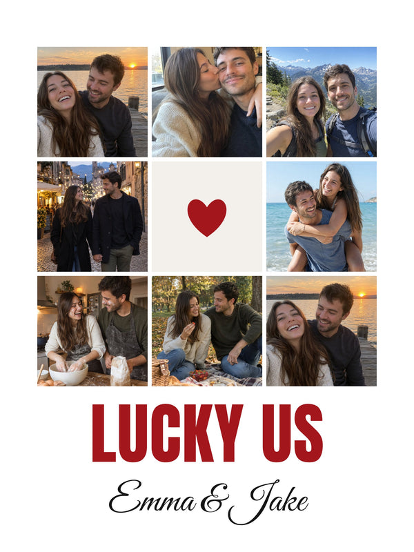 [US] Lucky Us — Photo Collage Poster - personalized poster design