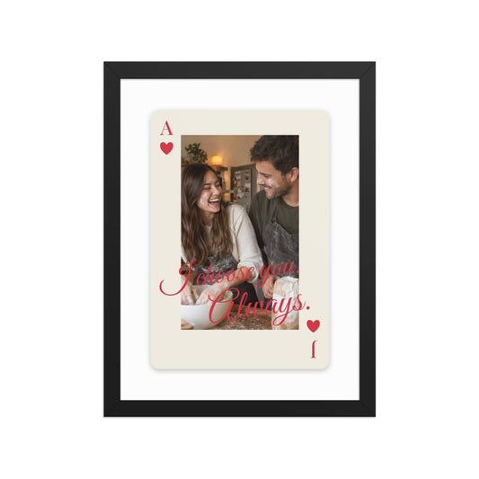 [US] Playing Card With Your Message - poster in a black frame